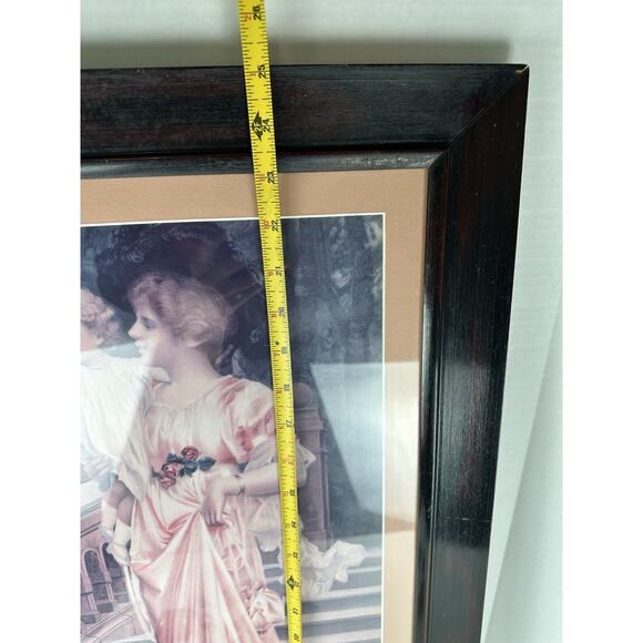 Victorian Lithograph Framed Picture "Butterflies" Mother And Child - Picture 3 of 10